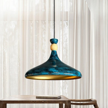 Pendelleuchte Champion aus Holz und Metall, 35 cm Hängelampe