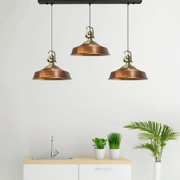 Pendelleuchte Trio Metall Ø35cm, Retro Hängelampe