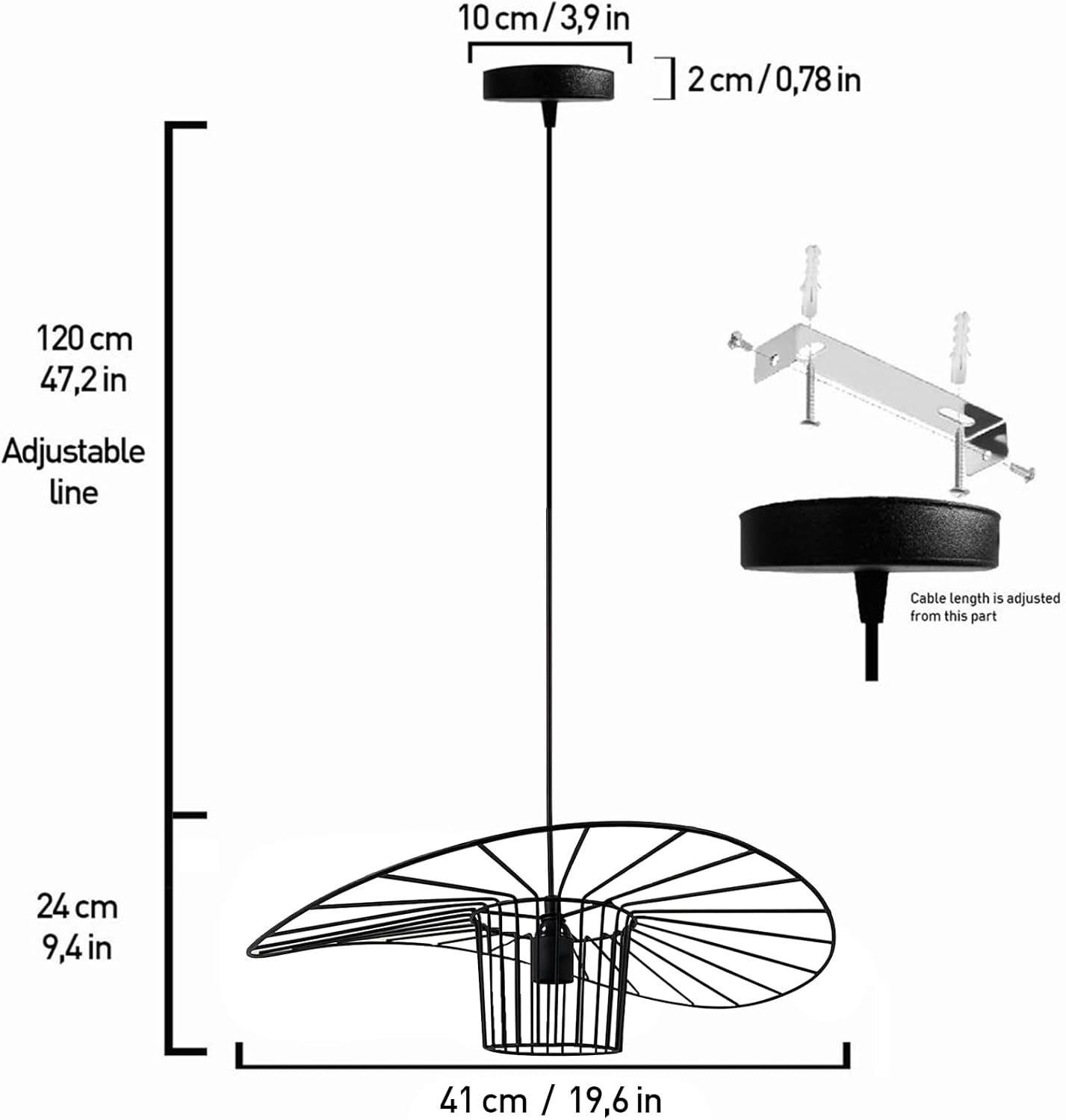 Bamyum Genova Vertigo Lampe 100% Metall Ø50 cm 1 Flammig Pendelleuchte