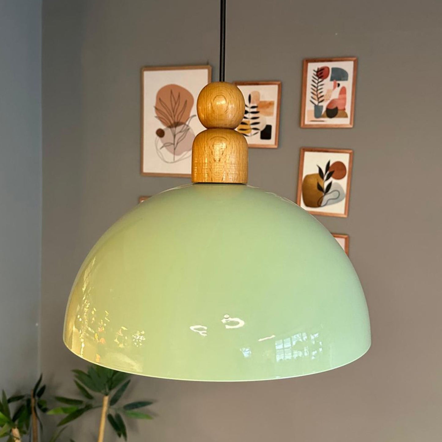 Pendelleuchte Yimpi Wulst Holz Metall