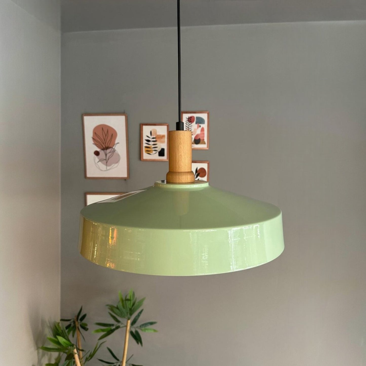 Ace Holz Hängelampe Ø40cm, Pendelleuchte Vintage, Industrial aus Metall Holz E27