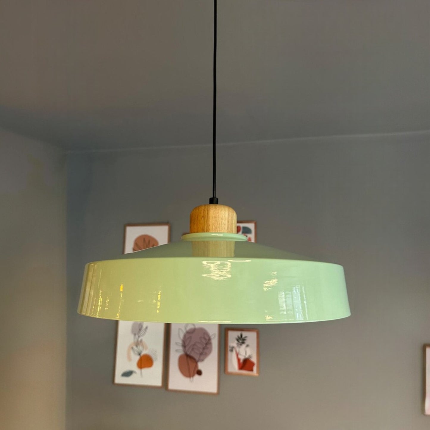 Ace Holz Hängelampe Ø40cm, Pendelleuchte Vintage, Industrial aus Metall Holz E27