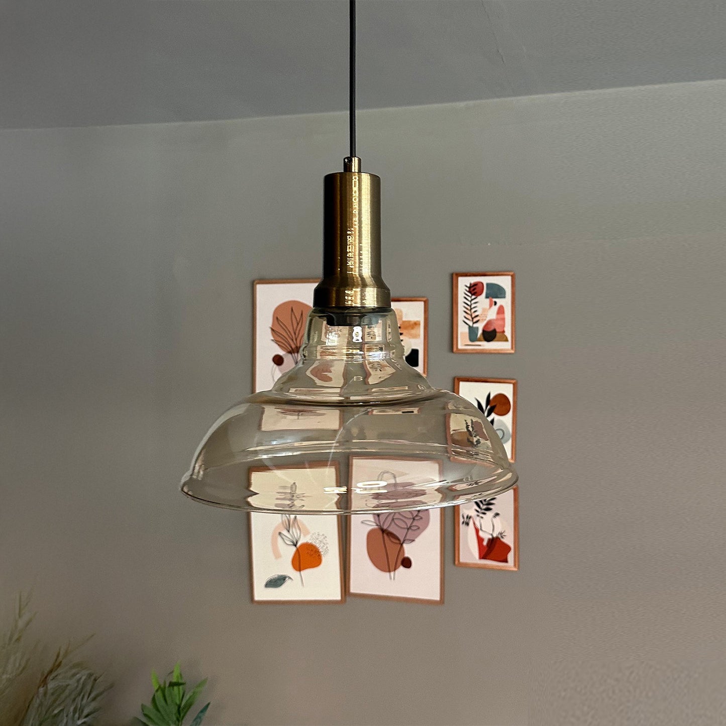Glas Honig Farbe Einzel Kronleuchter Tumbled Kopf Retro Pendelleuchte Restaurant Wohnzimmer Beleuchtung