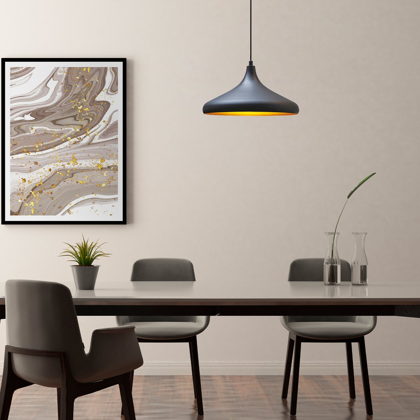 Bamyum Champion Metall mit 450 cm Kabel Schalter EU Stecker, Hängelampe