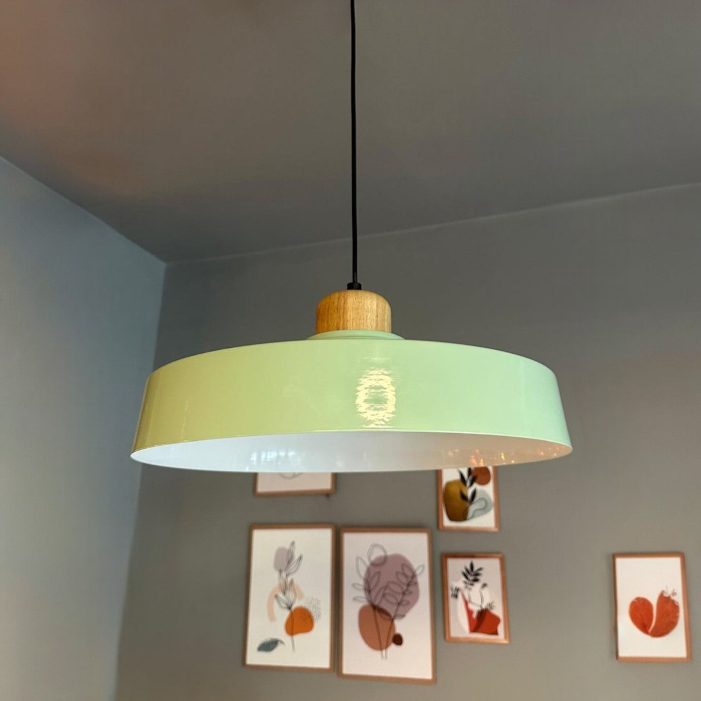 Ace Holz Hängelampe Ø40cm, Pendelleuchte Vintage, Industrial aus Metall Holz E27