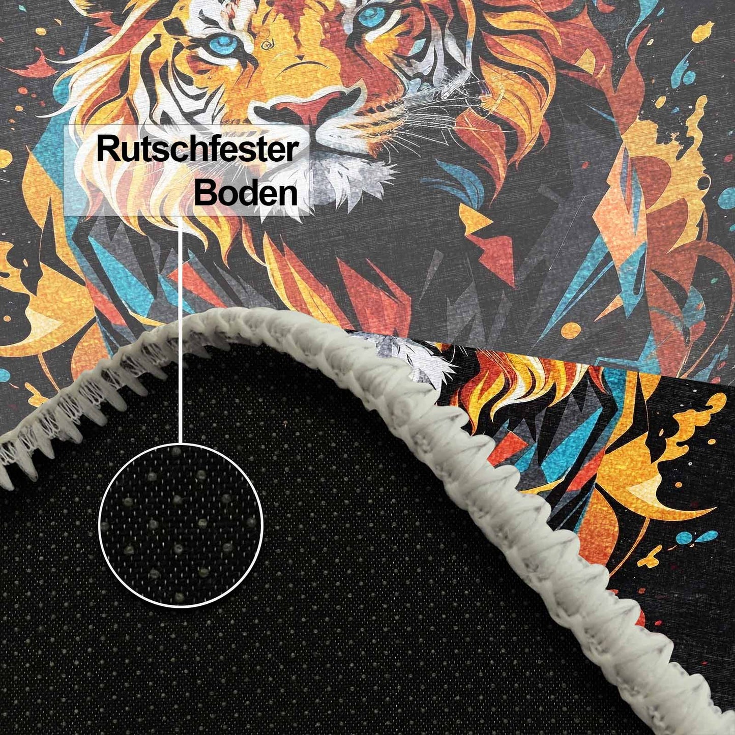 Lions Gamer Bedruckter Teppich Chenille-Druck Maschinell Hergestellt, Videospiel Waschbarer Teppich