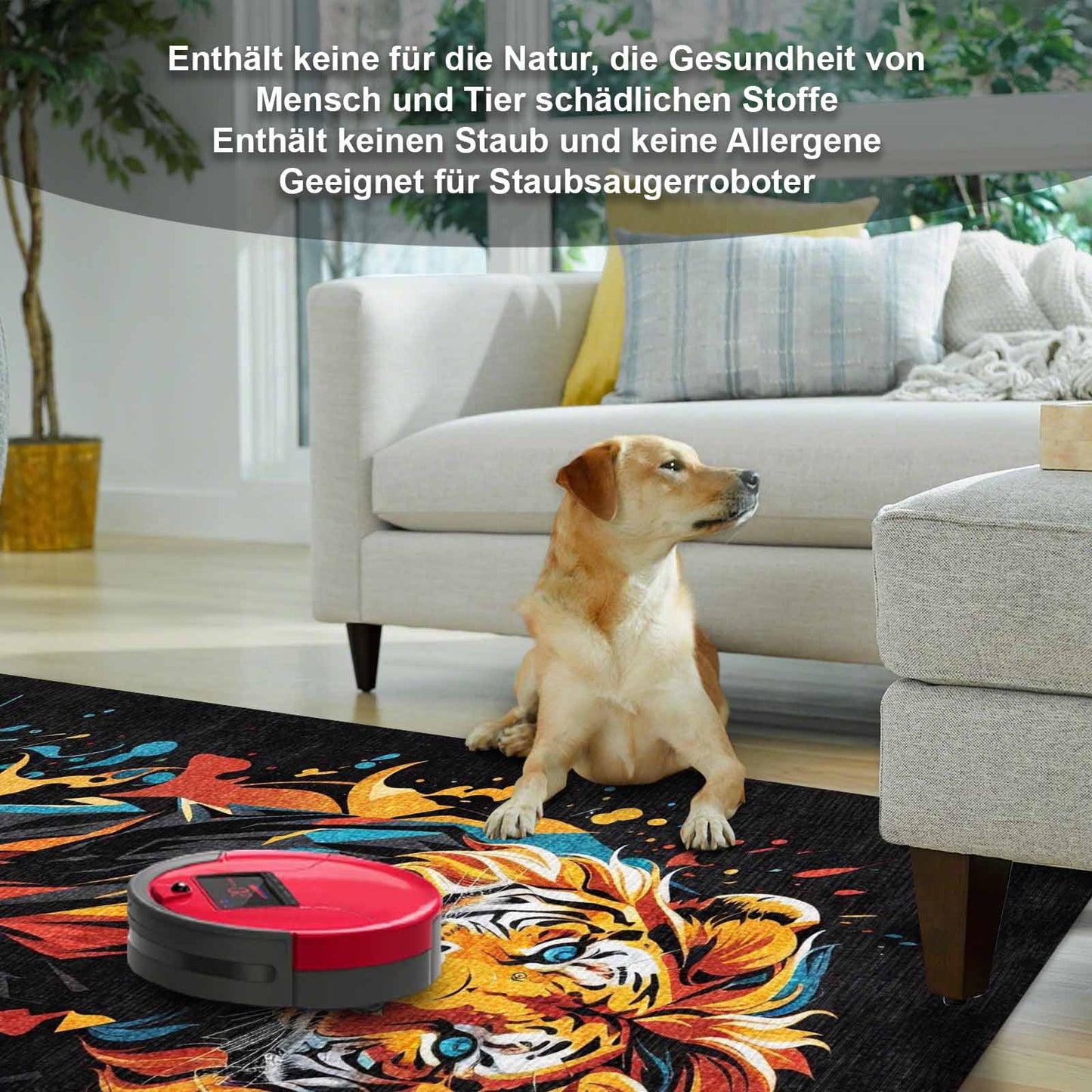 Lions Gamer Bedruckter Teppich Chenille-Druck Maschinell Hergestellt, Videospiel Waschbarer Teppich