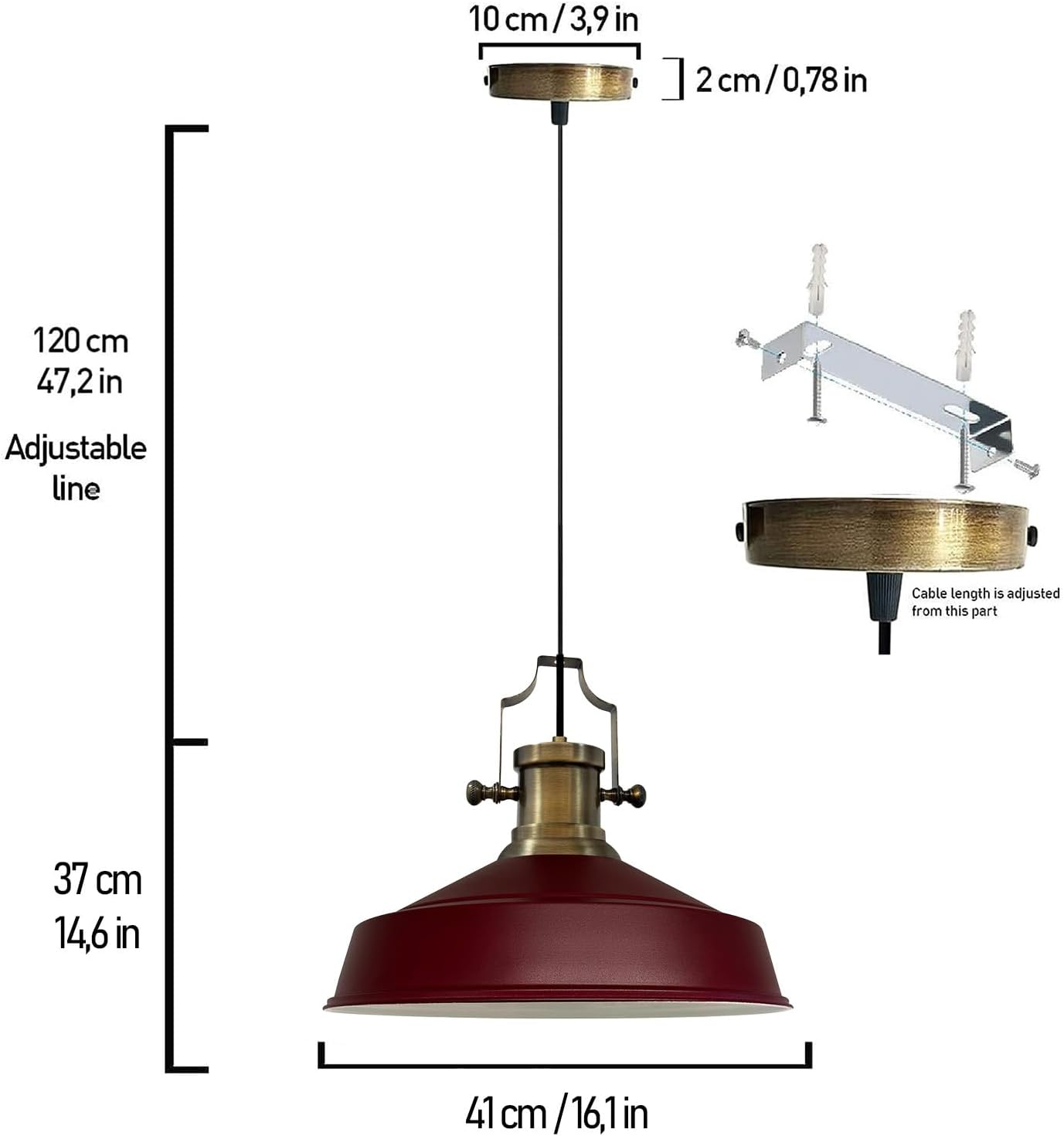 Hängelampe Asletl-SE Industrial Küchenlampe Vintage