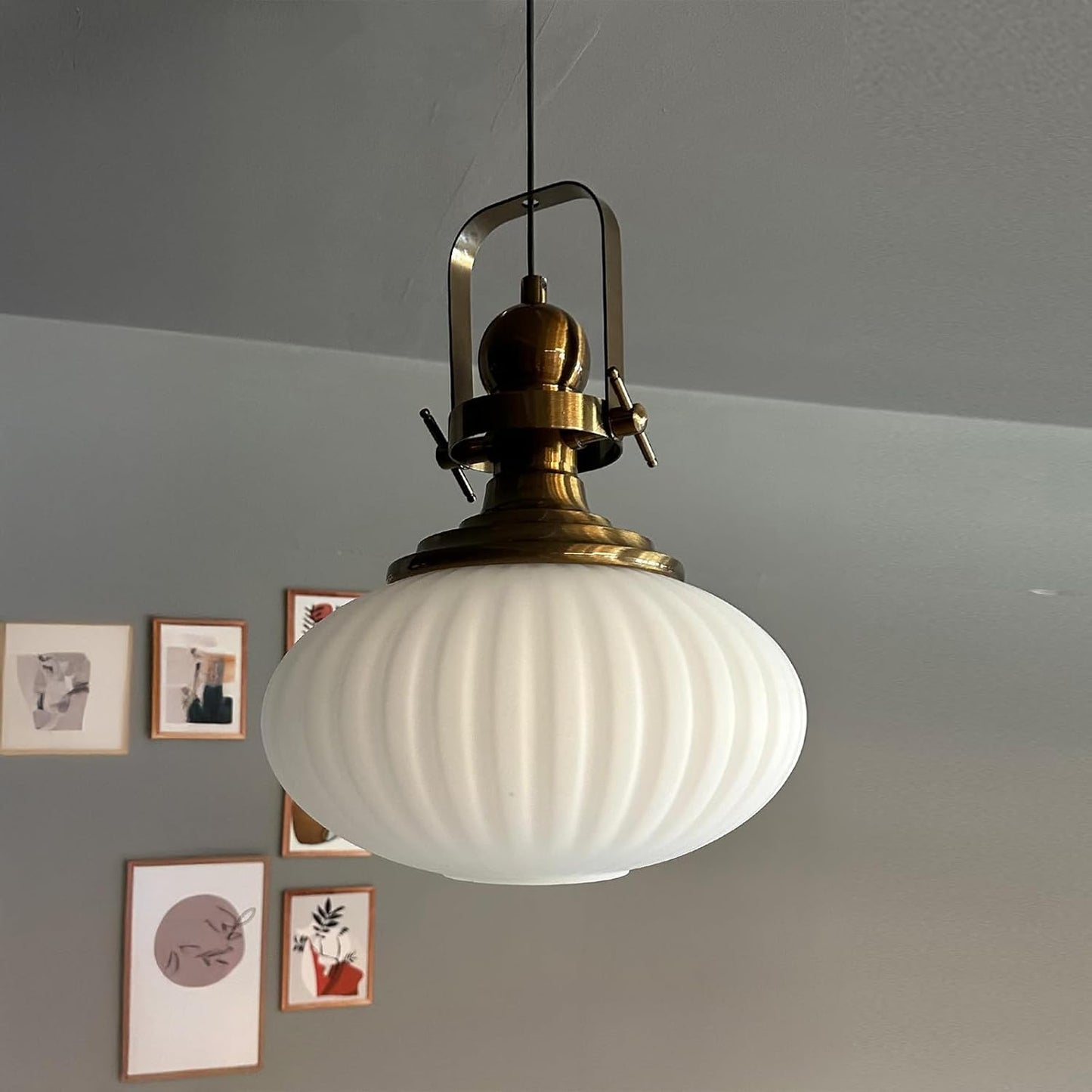 Pendelleuchte Elegant Vintage Glas 30 cm Retro Hängelampe