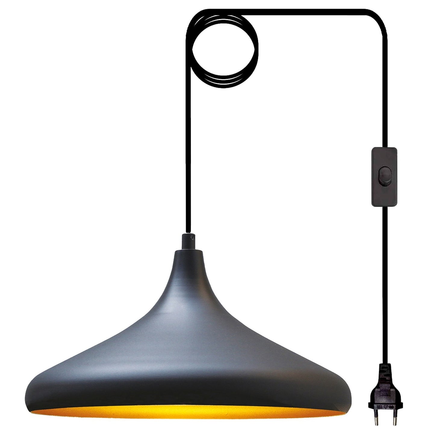 Bamyum Champion Metall mit 450 cm Kabel Schalter EU Stecker, Hängelampe