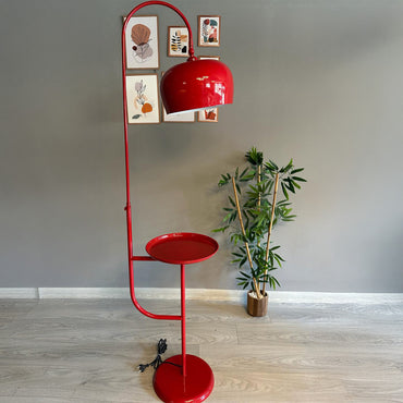 Stehlampe Rote Stehleuchte Moderne Metallleuchte mit Beweglichem Kopfteilständer