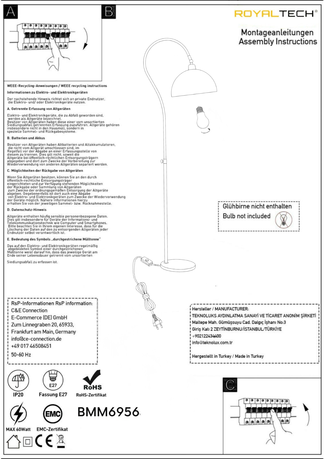 Stehlampe Elvon Ufo Kopf Moderne Dekorative Metall Stehlampe