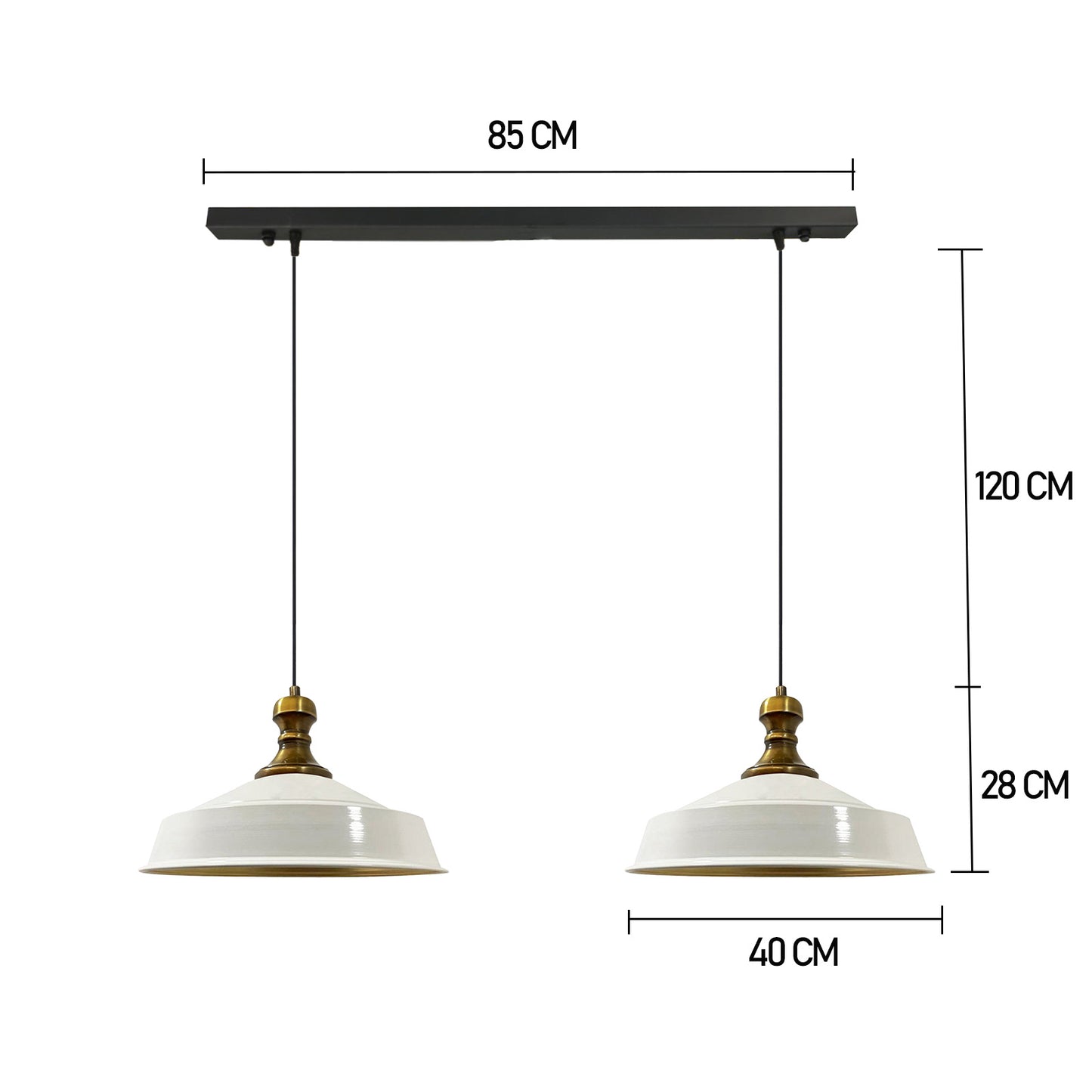 Bamyum Asletl-Knob 2 Flammig Metall 40cm, Hängelampe