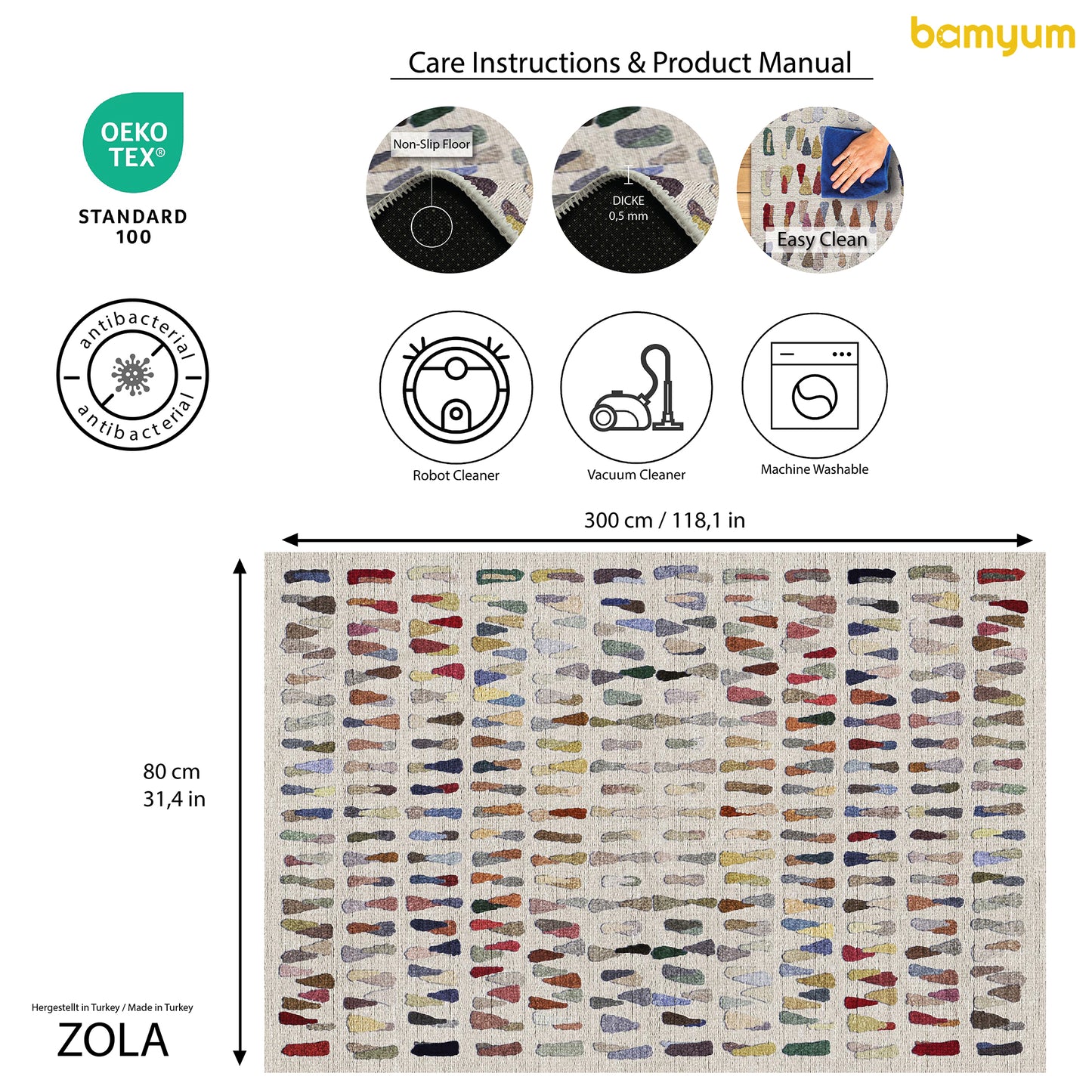 Zola Bedruckter Teppich Chenille-Druck Maschinell Hergestellt
