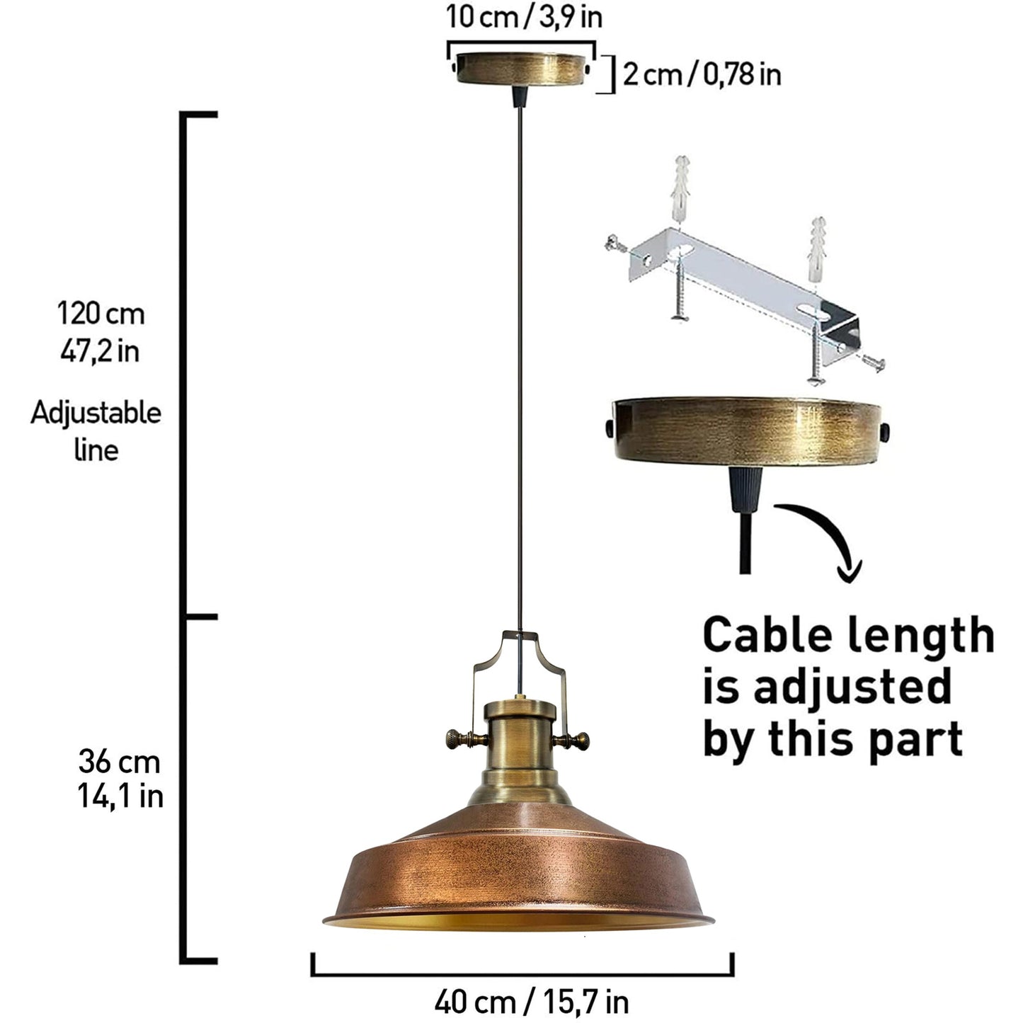 Hängelampe Asletl-SE Industrial Küchenlampe Vintage