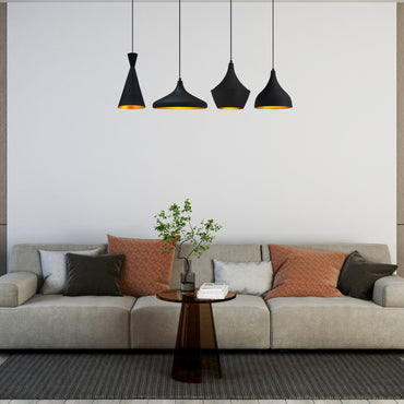 Schwarze Vierfache Rocha Kronleuchter-Hängeleuchte