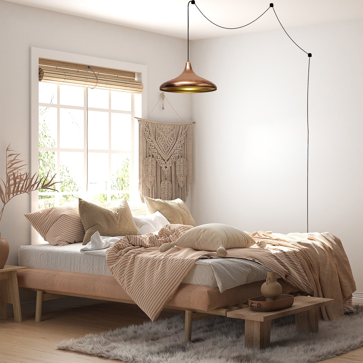 Bamyum Champion Metall mit 450 cm Kabel Schalter EU Stecker, Hängelampe