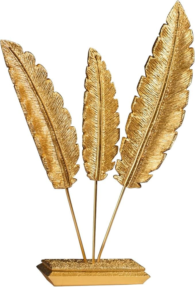 3er-Set Feder Skulptur Modern Deko Aesthetic Gold Feder Figuren