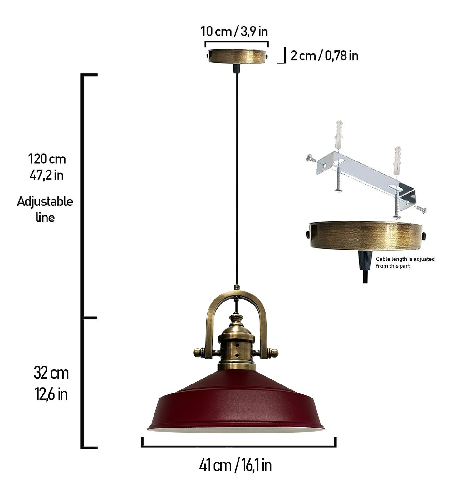 Bamyum Asletl Vintage Pendelleuchte Metall