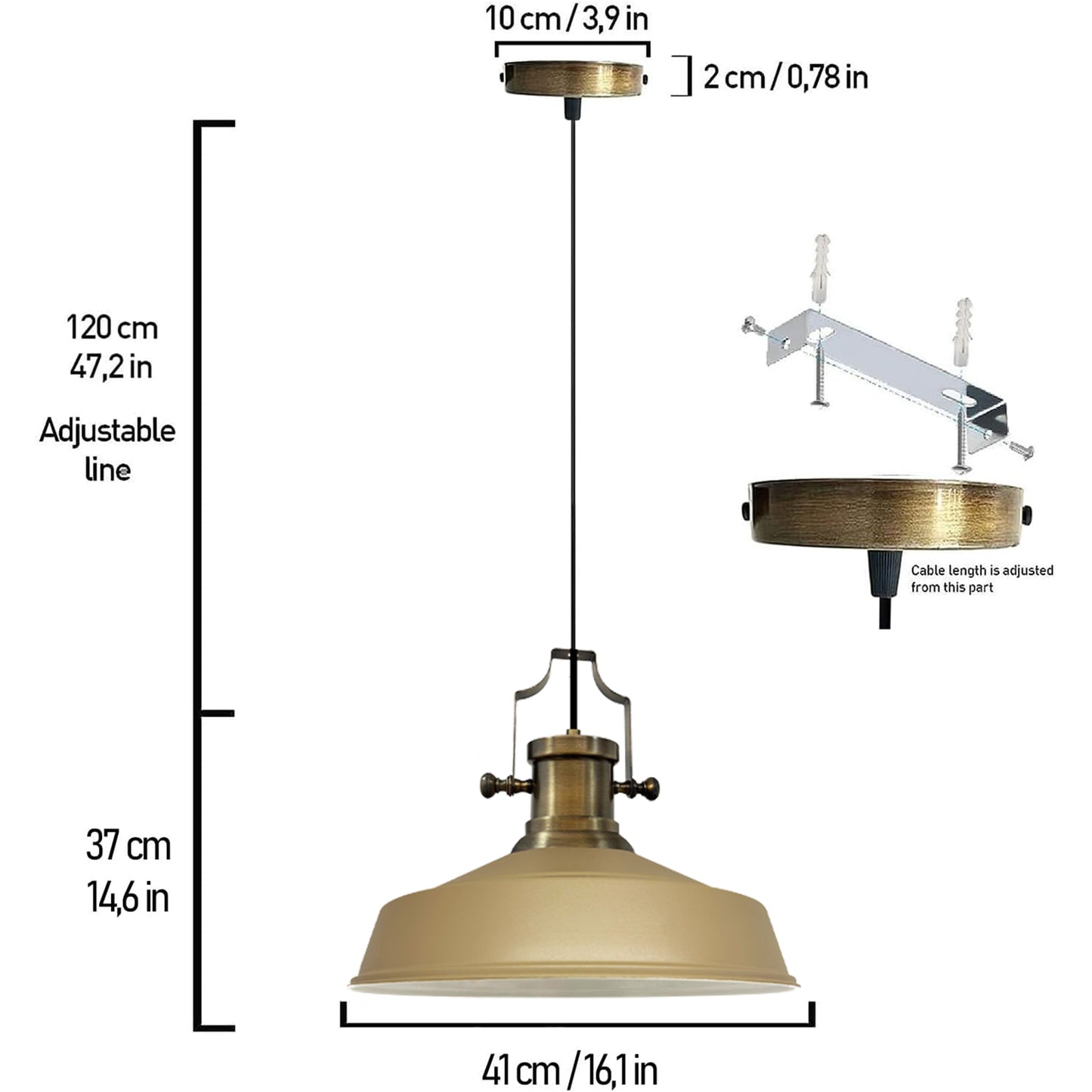 Hängelampe Asletl-SE Industrial Küchenlampe Vintage