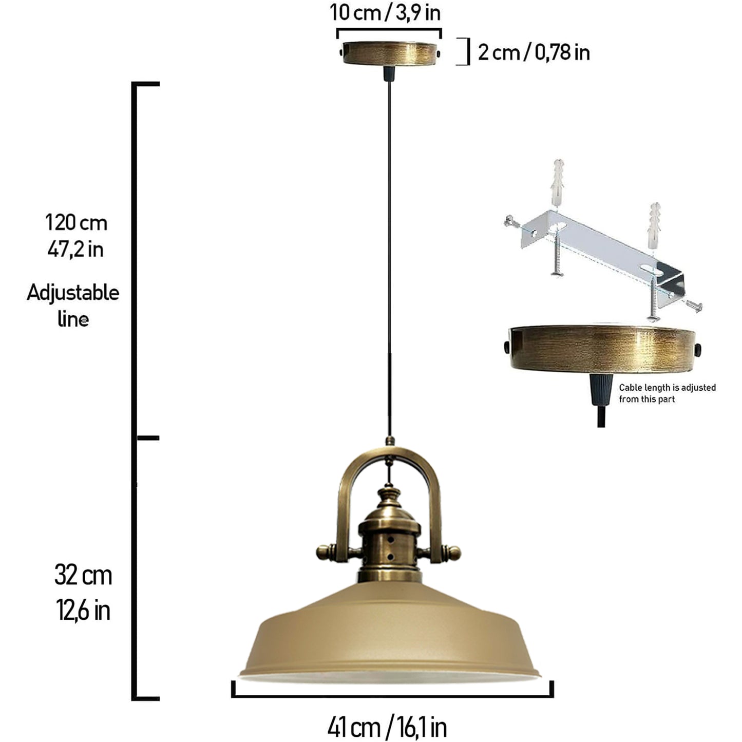 Bamyum Asletl Vintage Pendelleuchte Metall