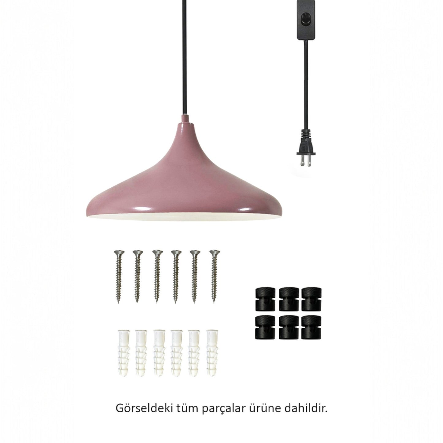 Bamyum Champion Metall mit 450 cm Kabel Schalter EU Stecker, Hängelampe