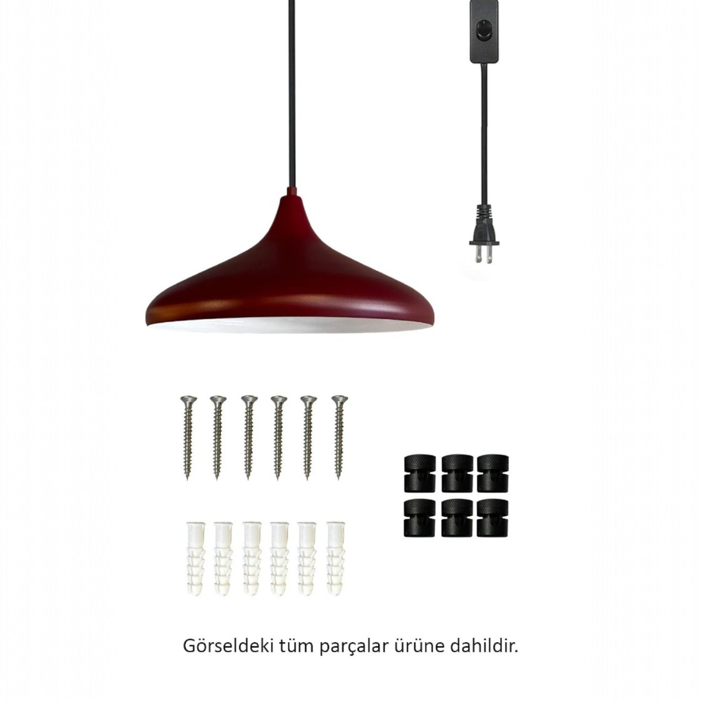 Bamyum Champion Metall mit 450 cm Kabel Schalter EU Stecker, Hängelampe