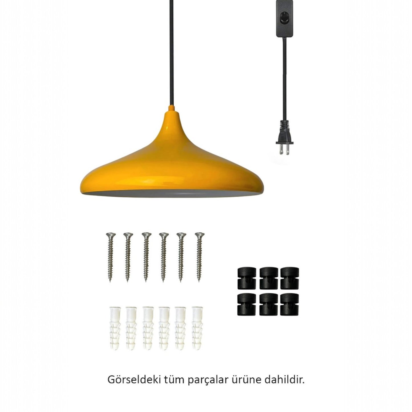 Bamyum Champion Metall mit 450 cm Kabel Schalter EU Stecker, Hängelampe