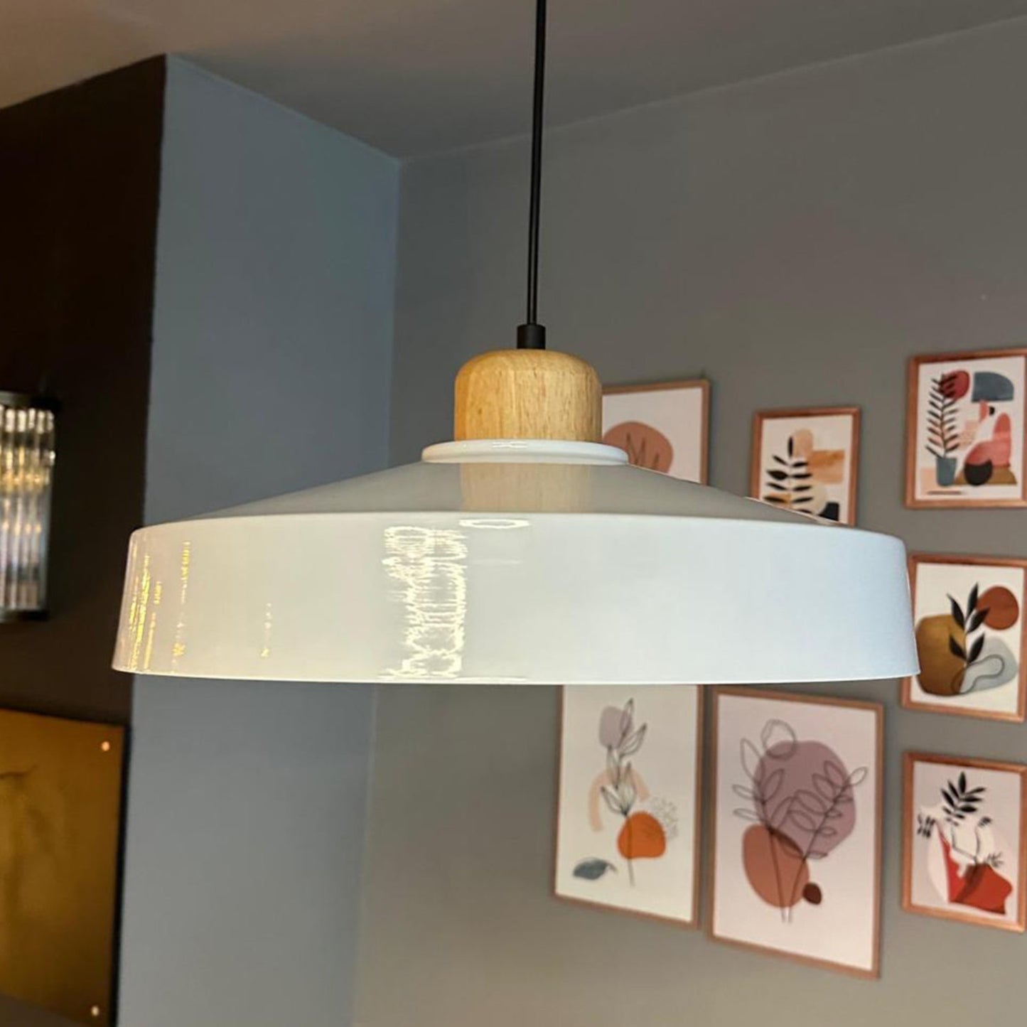 Pendelleuchte Ace Holz Vintage, Industrial aus Metall Holz E27, Hängelampe