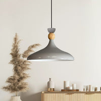 Pendelleuchte Champion aus Holz und Metall, 35 cm Hängelampe