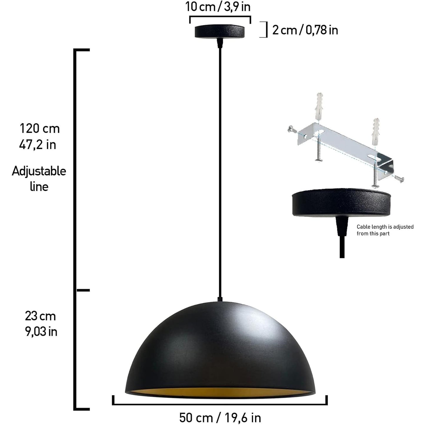 Metall E27 Pendelleuchte Groß