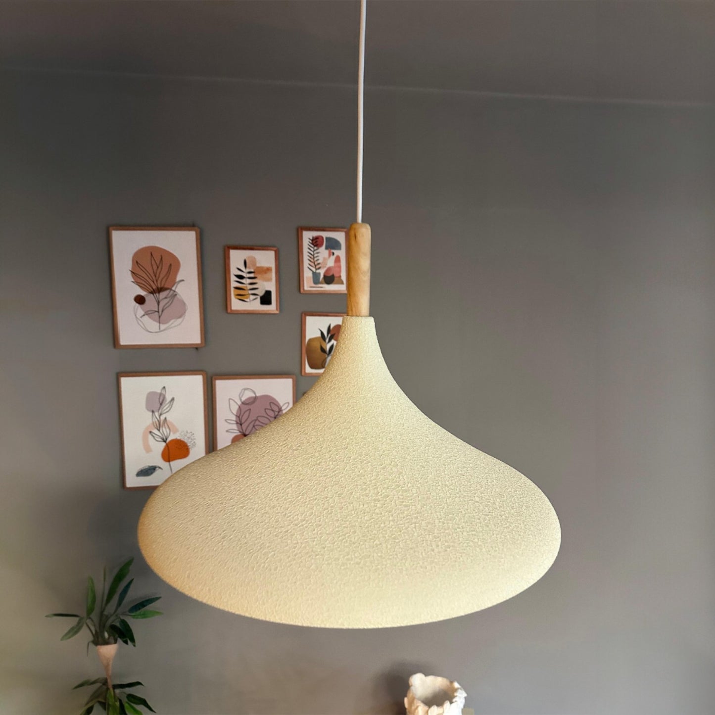 Pendelleuchte Champion XL Holz Metall, Modern Hängelampe