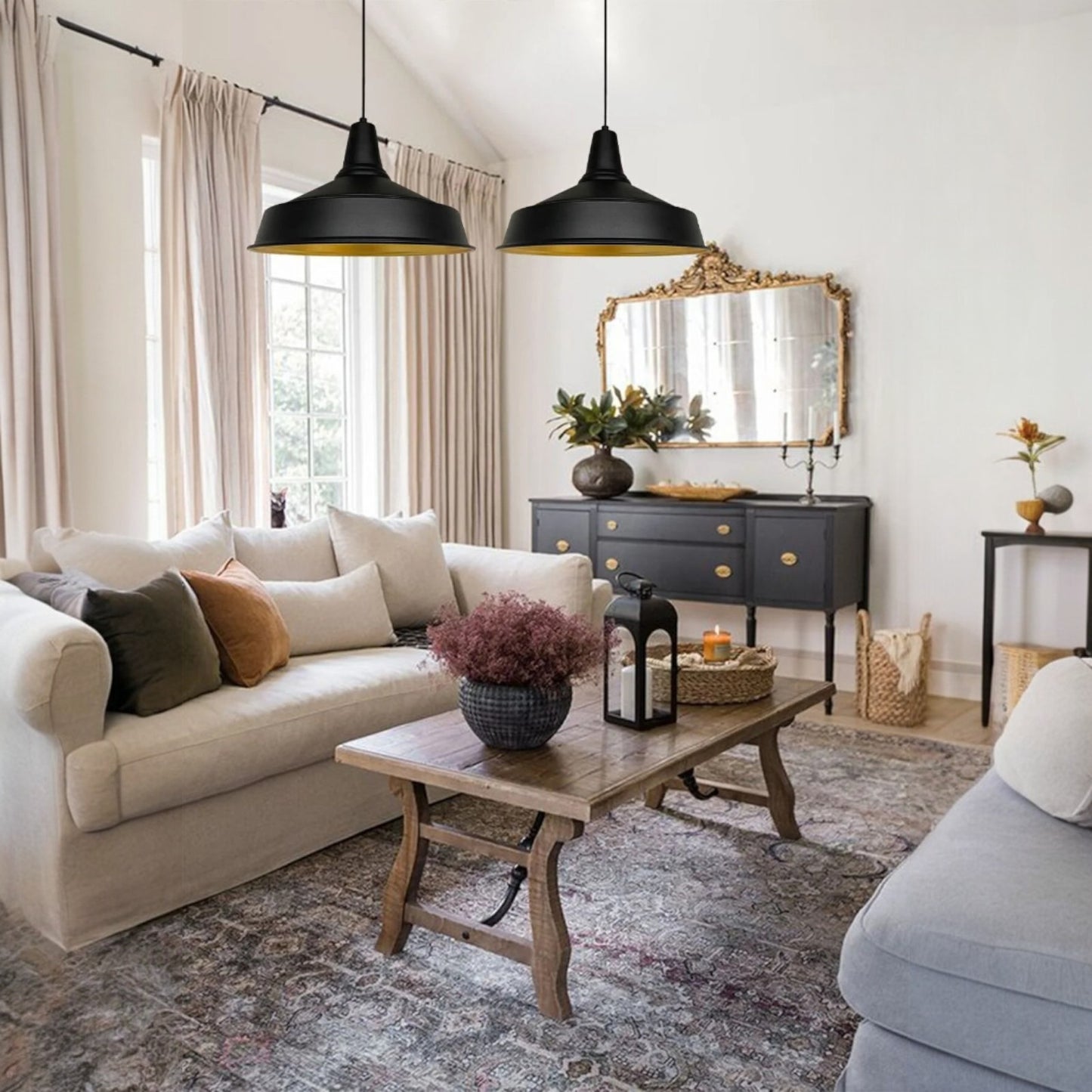 Pendelleuchte Retro Metall Ø41cm, Retro Hängelampe