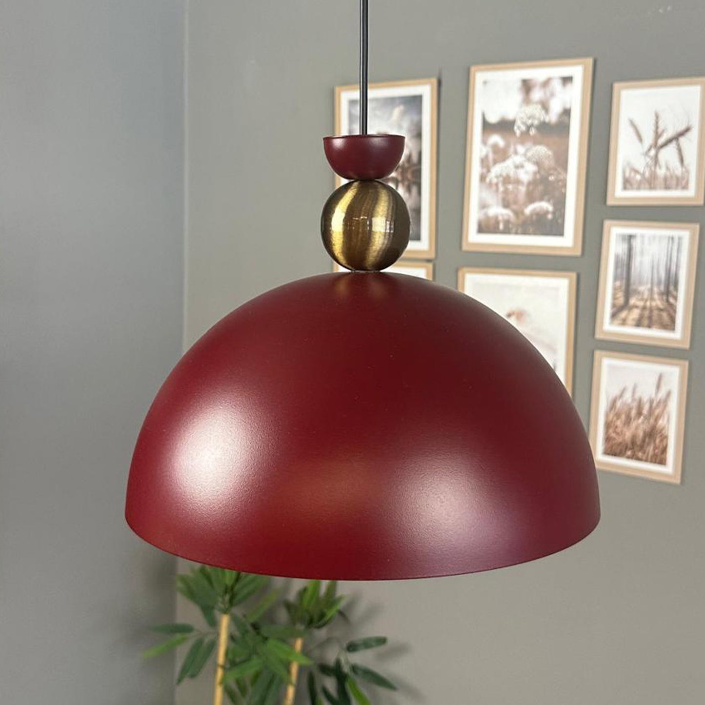 Pendelleuchte Metall Yimpi Wulst Holz Metall