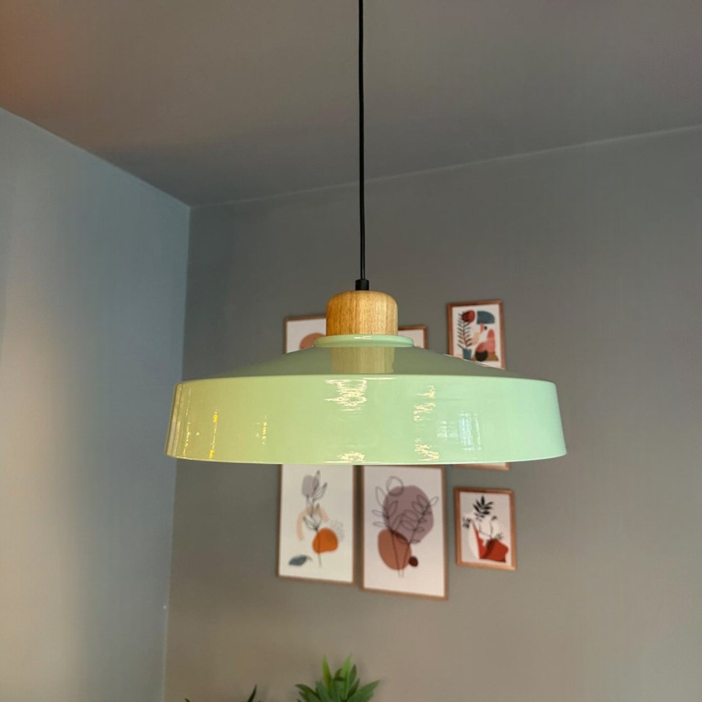 Ace Holz Hängelampe Ø40cm, Pendelleuchte Vintage, Industrial aus Metall Holz E27