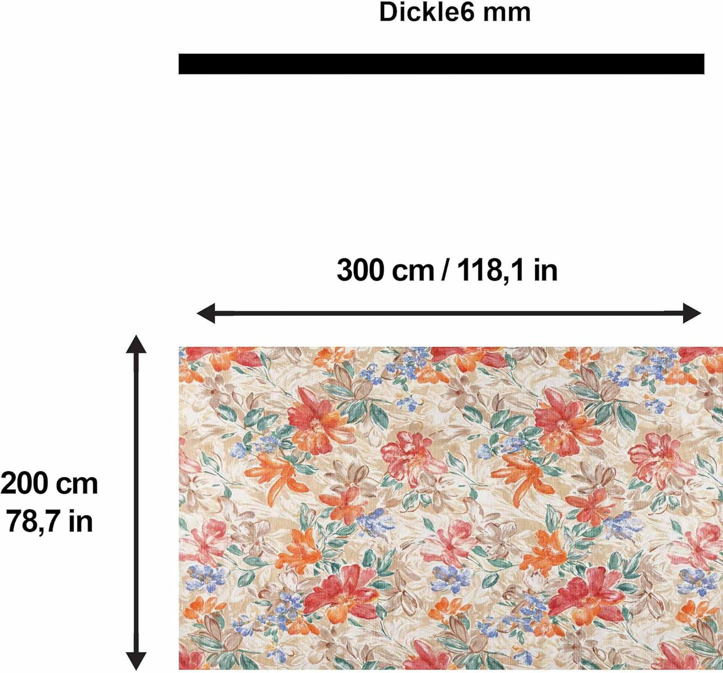 Bedruckter Teppich Sonika Chenille Print Maschinell hergestellt, waschbarer Vintage-Teppich