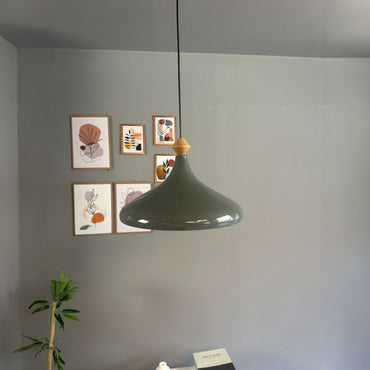 Pendelleuchte Champion Q Holz Metall Ø35cm, Modern Hängelampe