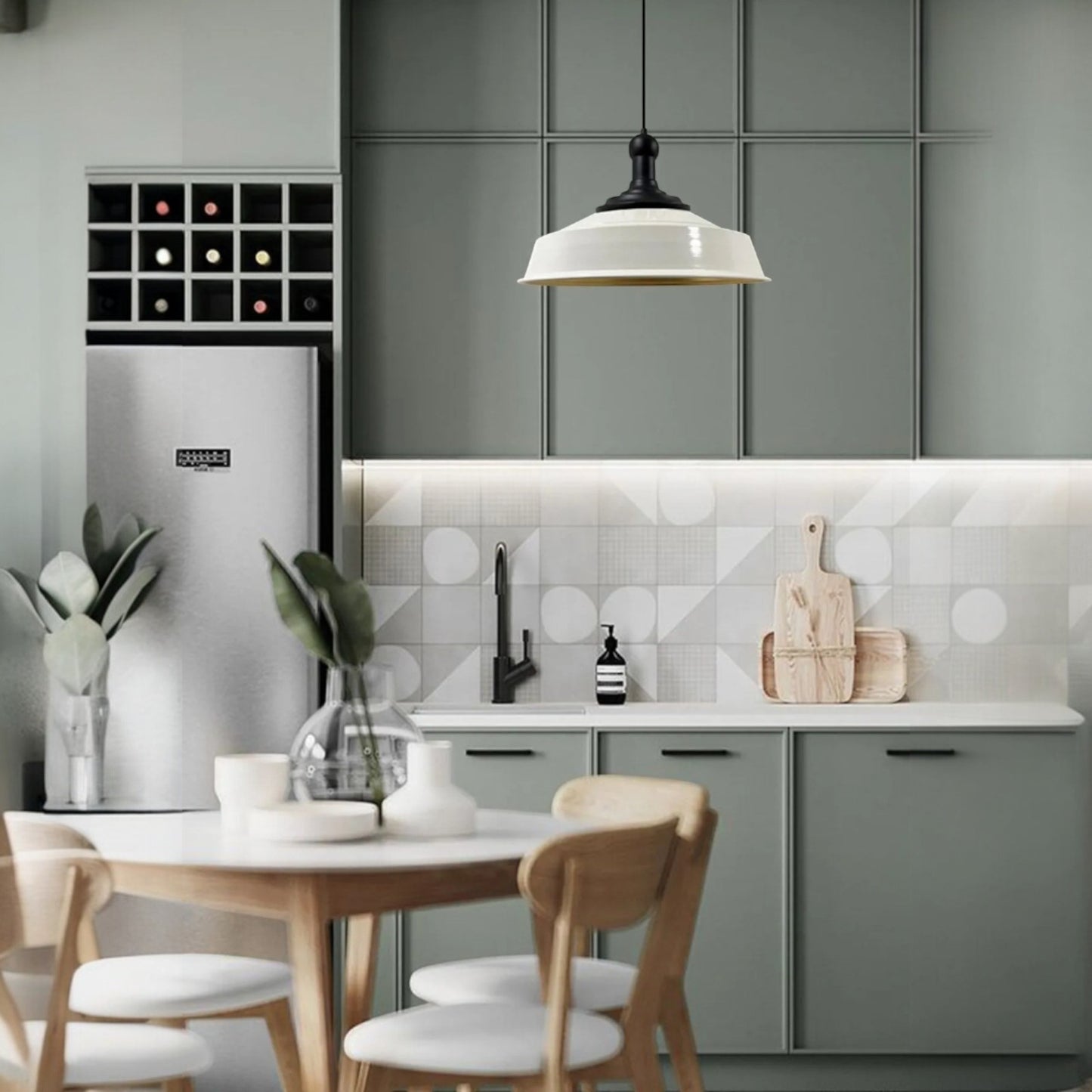 Pendelleuchte Long Knob Metall Ø35cm, Modern Hängelampe