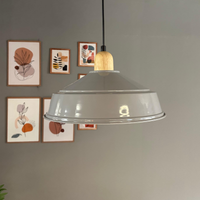 Pendelleuchte Carmelo Holzkopf Ø35 cm, Metall Hängelampe