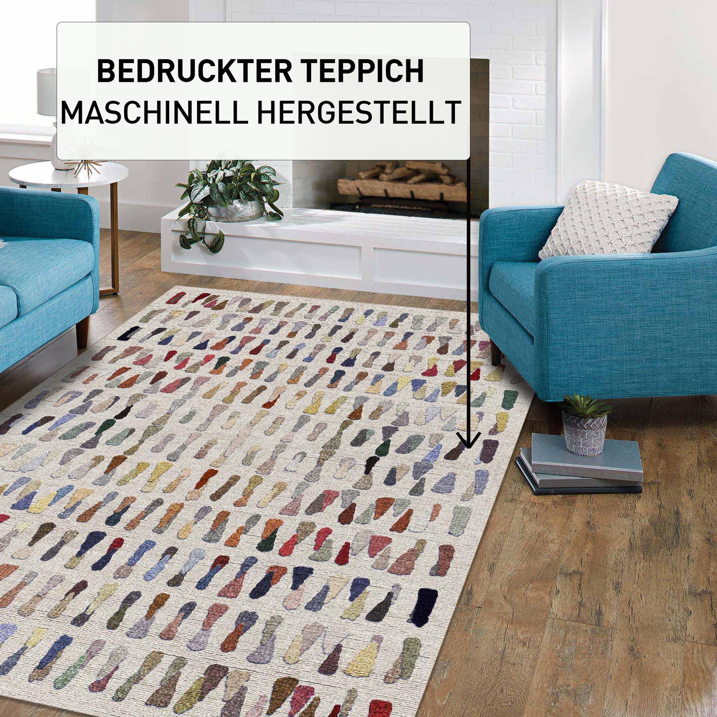 Zola Bedruckter Teppich Chenille-Druck Maschinell Hergestellt