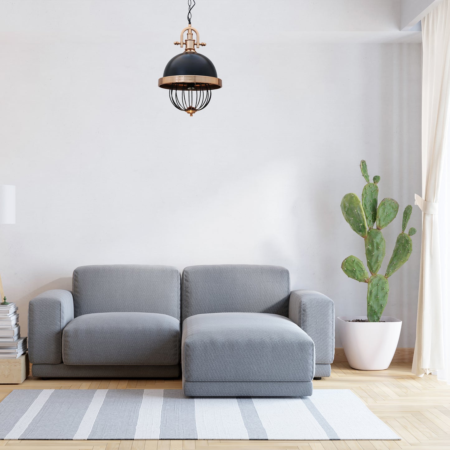 Pendelleuchte Richae Wohnzimmerlampe Hängelampe 35cm E27 Pendelleuchte Schwarz