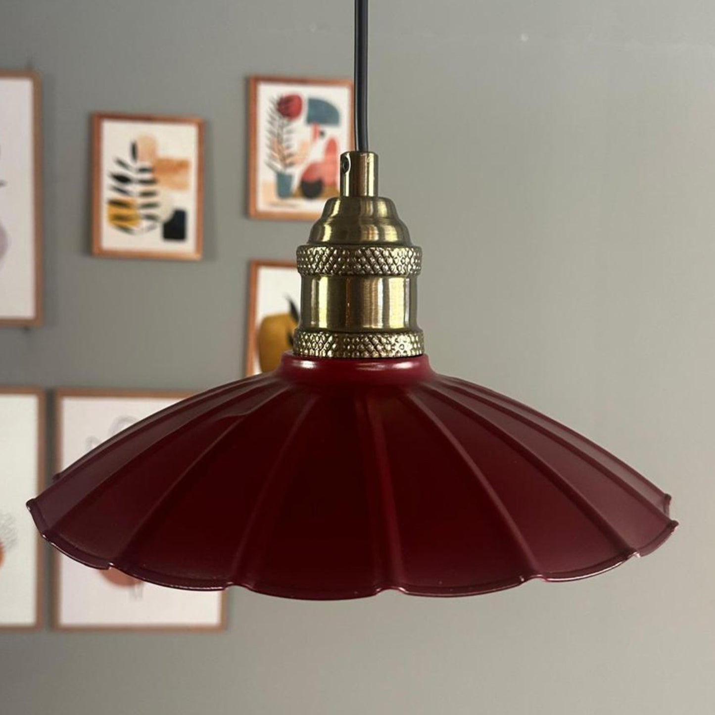 Pendelleuchte Risso Holz Metall, Modern Hängelampe ohne Leuchtmittel