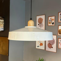 Ace Holz Hängelampe Esstich Ø40cm, Pendelleuchte Vintage Industrial aus Metall Holz E27