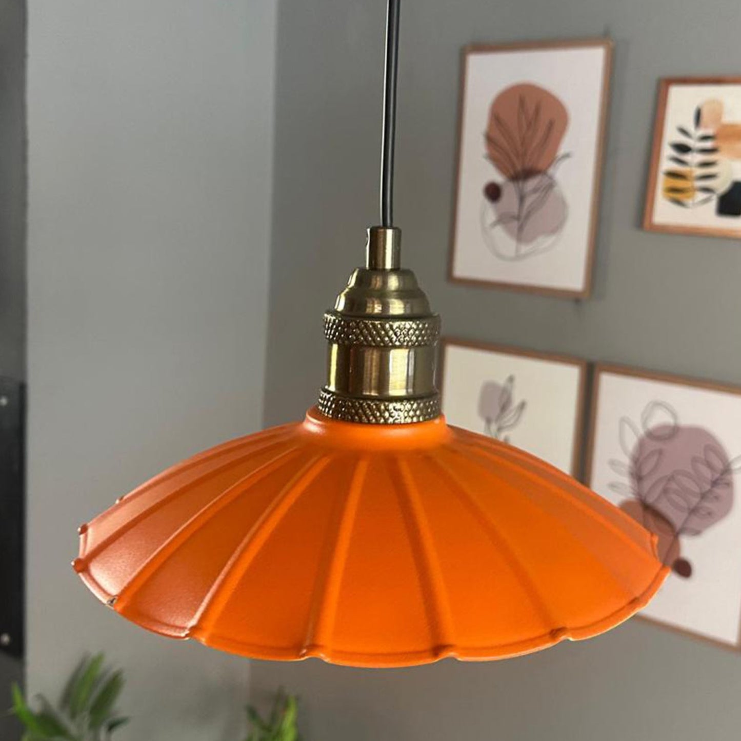 Pendelleuchte Risso Holz Metall, Modern Hängelampe ohne Leuchtmittel