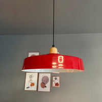 Ace Holz Hängelampe Esstich Ø40cm, Pendelleuchte Vintage Industrial aus Metall Holz E27