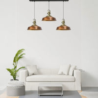 Pendelleuchte  Trio Metall Ø35cm, Retro Hängelampe