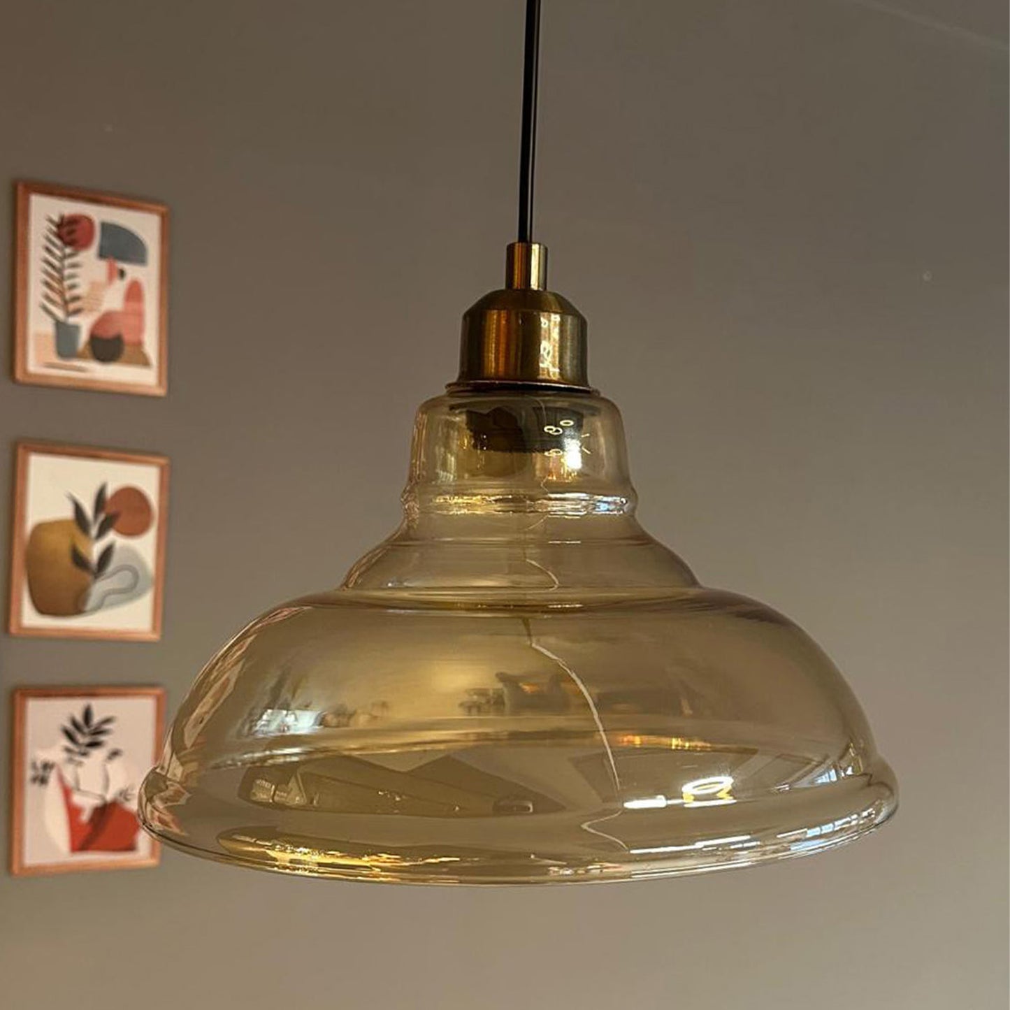 Glas Honig Farbe Einzel Kronleuchter Tumbled Kopf Retro Pendelleuchte Restaurant Wohnzimmer Beleuchtung