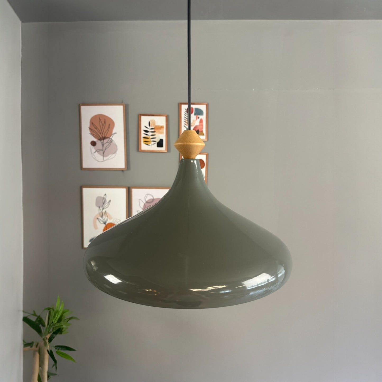 Pendelleuchte Champion Q Holz Metall Ø35cm, Modern Hängelampe