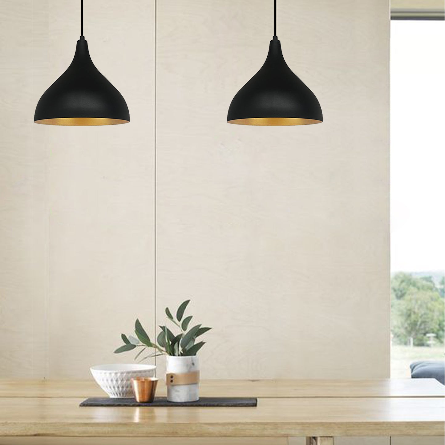 Pendelleuchte Adash Pendelleuchte Schwarz, 1 Flammige Metall Hängelampe Ø26 cm