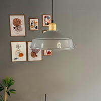 Pendelleuchte Carmelo Holzkopf Ø35 cm, Metall Hängelampe